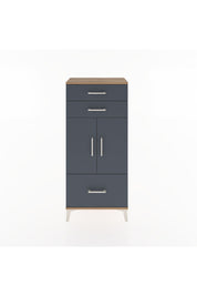 Hyperion Dolap 2 Raflı 3 Çekmeceli 2 Kapaklı 60x44x134 Çam-Antrasit