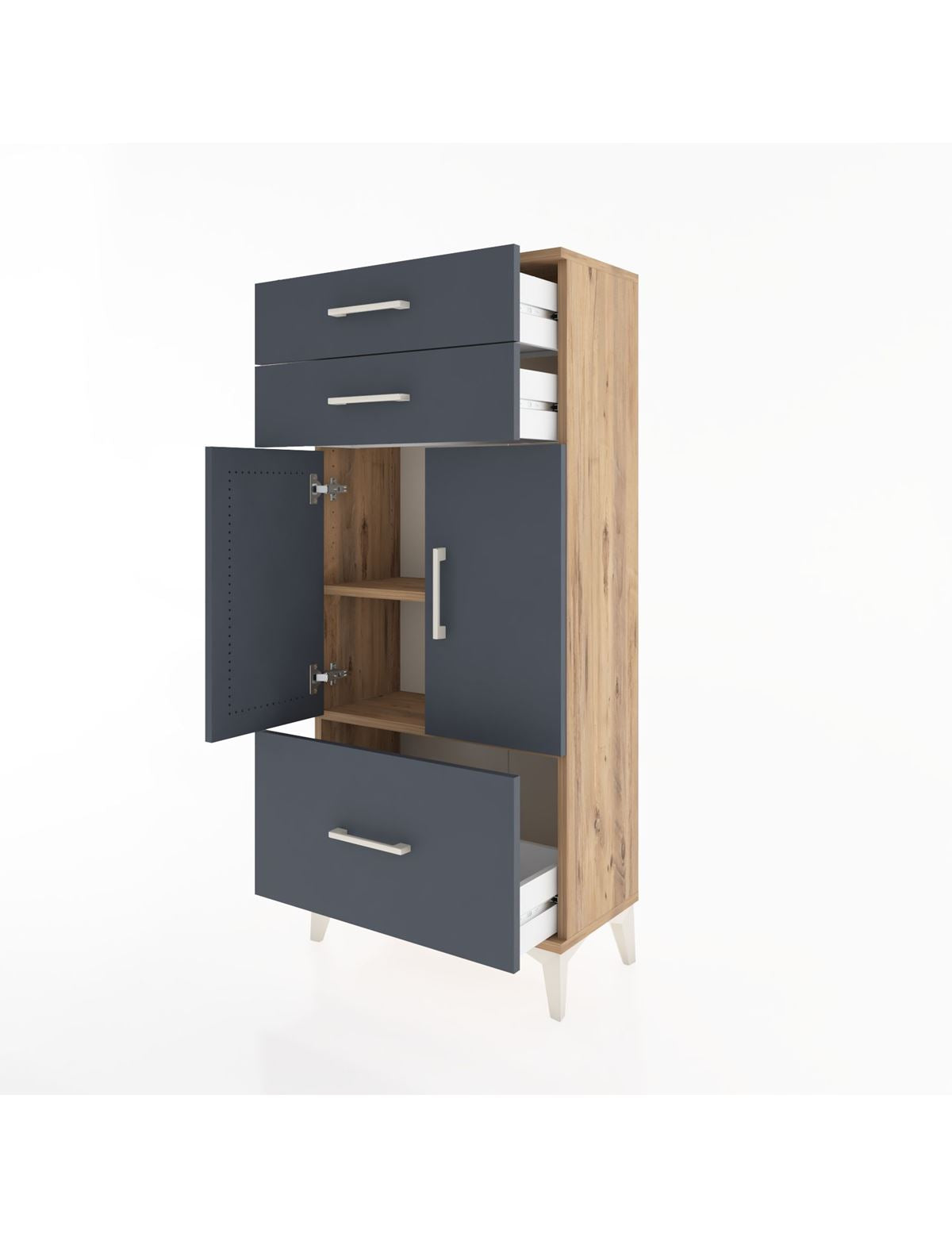 Hyperion Dolap 2 Raflı 3 Çekmeceli 2 Kapaklı 60x44x134 - S50M066V8B