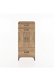 Hyperion Dolap 2 Raflı 3 Çekmeceli 2 Kapaklı 60x44x134 Çam-Çam