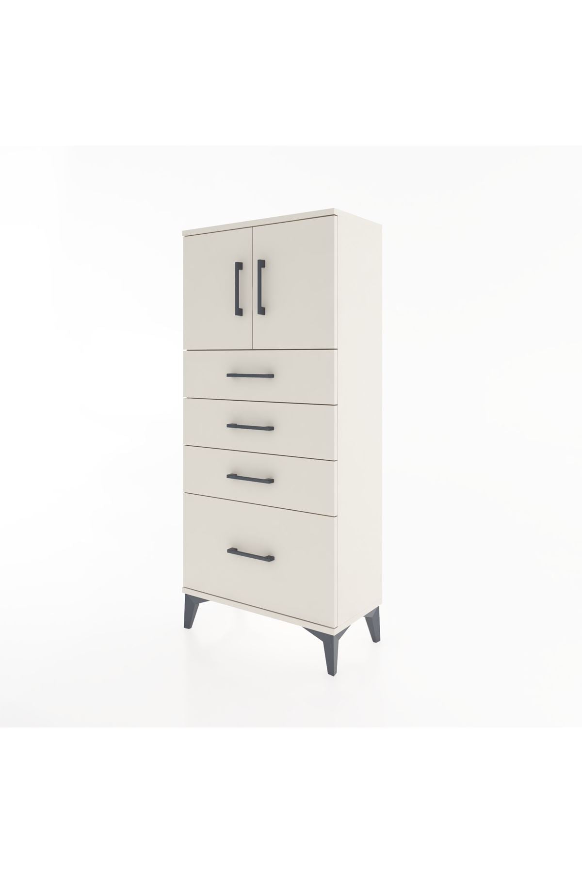 Hyperion Dolap Tek Raflı 4 Çekmeceli 2 Kapaklı 60x44x134 - S50M067V1B