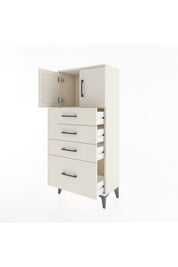 Hyperion Dolap Tek Raflı 4 Çekmeceli 2 Kapaklı 60x44x134 - S50M067V1B