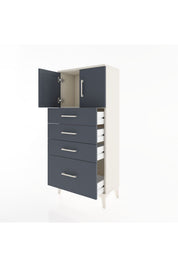 Hyperion Dolap Tek Raflı 4 Çekmeceli 2 Kapaklı 60x44x134 - S50M067V2B