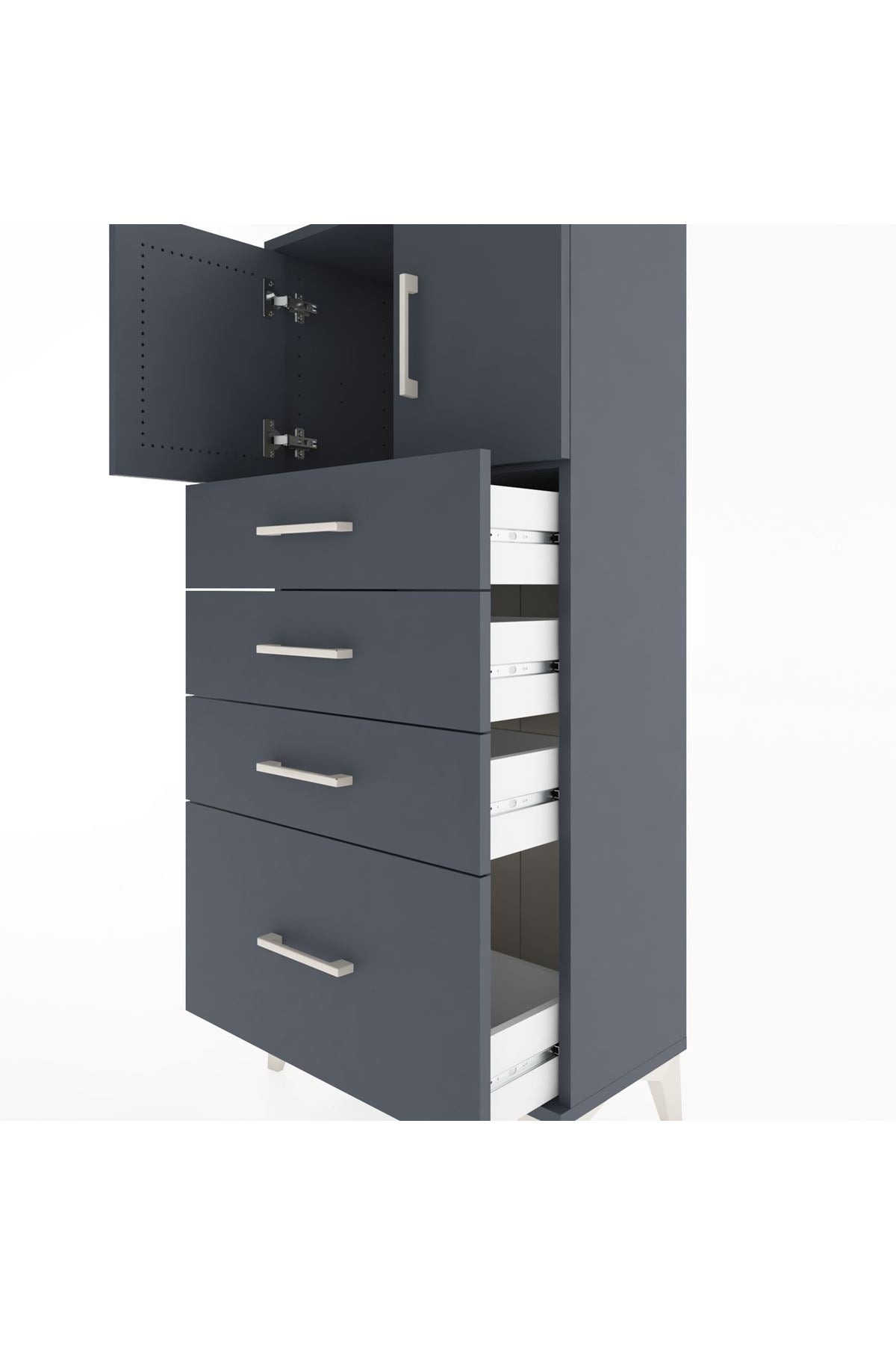 Hyperion Dolap Tek Raflı 4 Çekmeceli 2 Kapaklı 60x44x134 - S50M067V5B