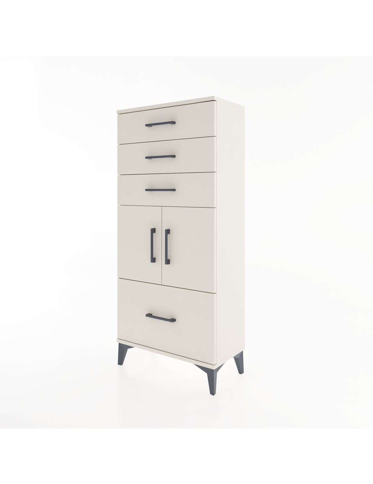 Hyperion Dolap Tek Raflı 4 Çekmeceli 2 Kapaklı 60x44x134 - S50M068V1B