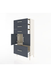 Hyperion Dolap Tek Raflı 4 Çekmeceli 2 Kapaklı 60x44x134 - S50M068V2B
