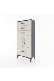 Hyperion Dolap Tek Raflı 4 Çekmeceli 2 Kapaklı 60x44x134 - S50M068V4B
