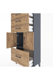 Hyperion Dolap Tek Raflı 4 Çekmeceli 2 Kapaklı 60x44x134 - S50M068V6B