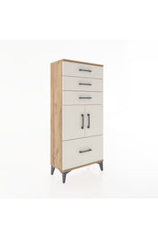Hyperion Dolap Tek Raflı 4 Çekmeceli 2 Kapaklı 60x44x134 - S50M068V7B