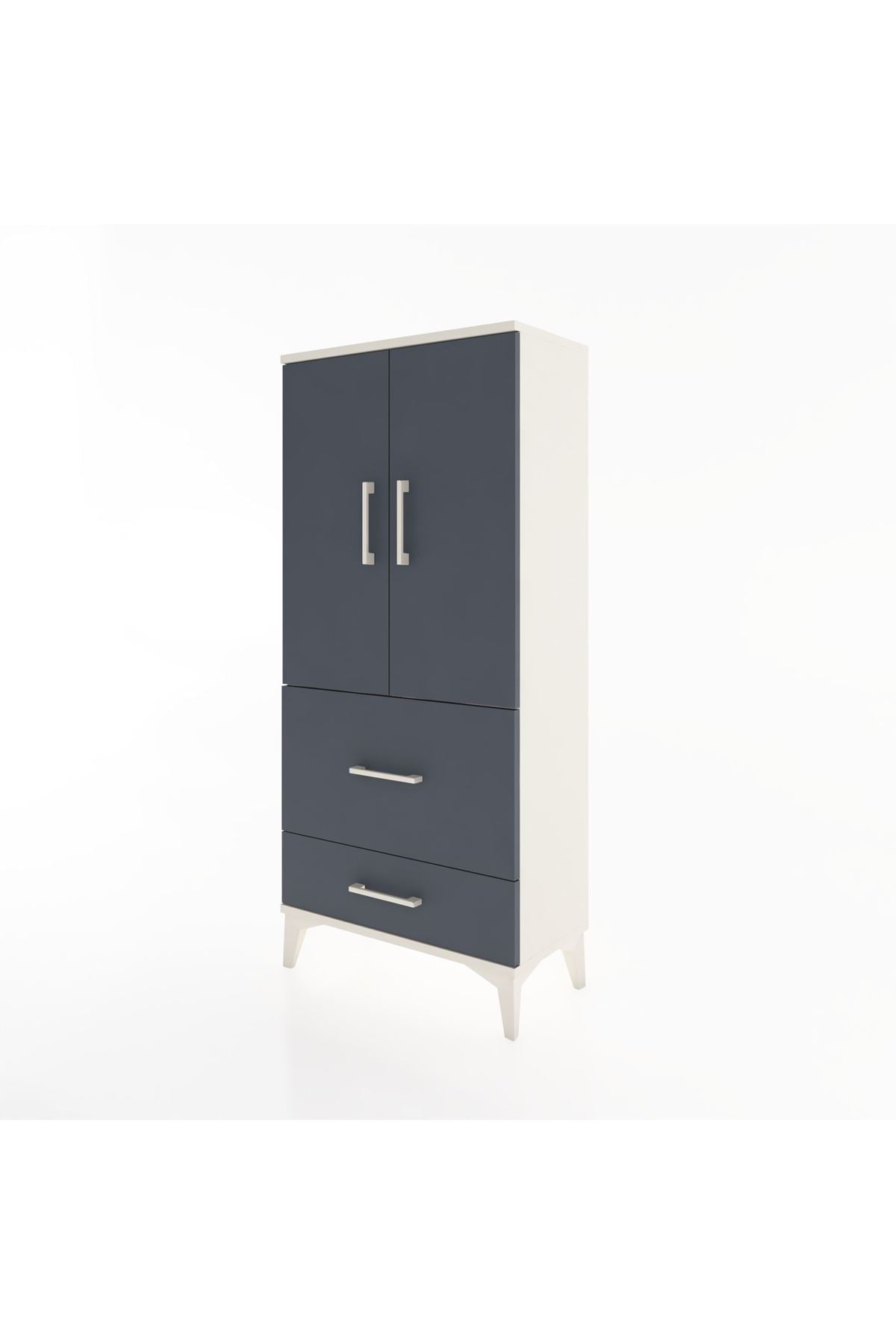 Hyperion Dolap Tek Raflı 2 Çekmeceli 2 Kapaklı 60x44x134 - S50M069V2B
