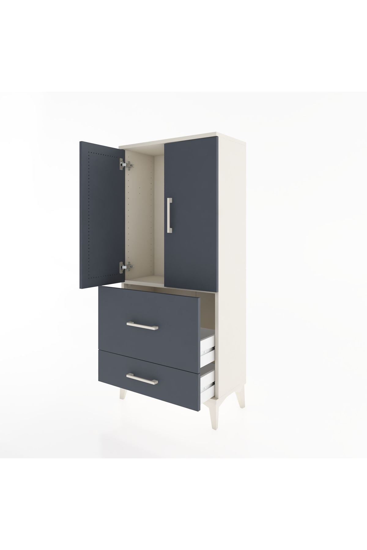 Hyperion Dolap Tek Raflı 2 Çekmeceli 2 Kapaklı 60x44x134 - S50M069V2B
