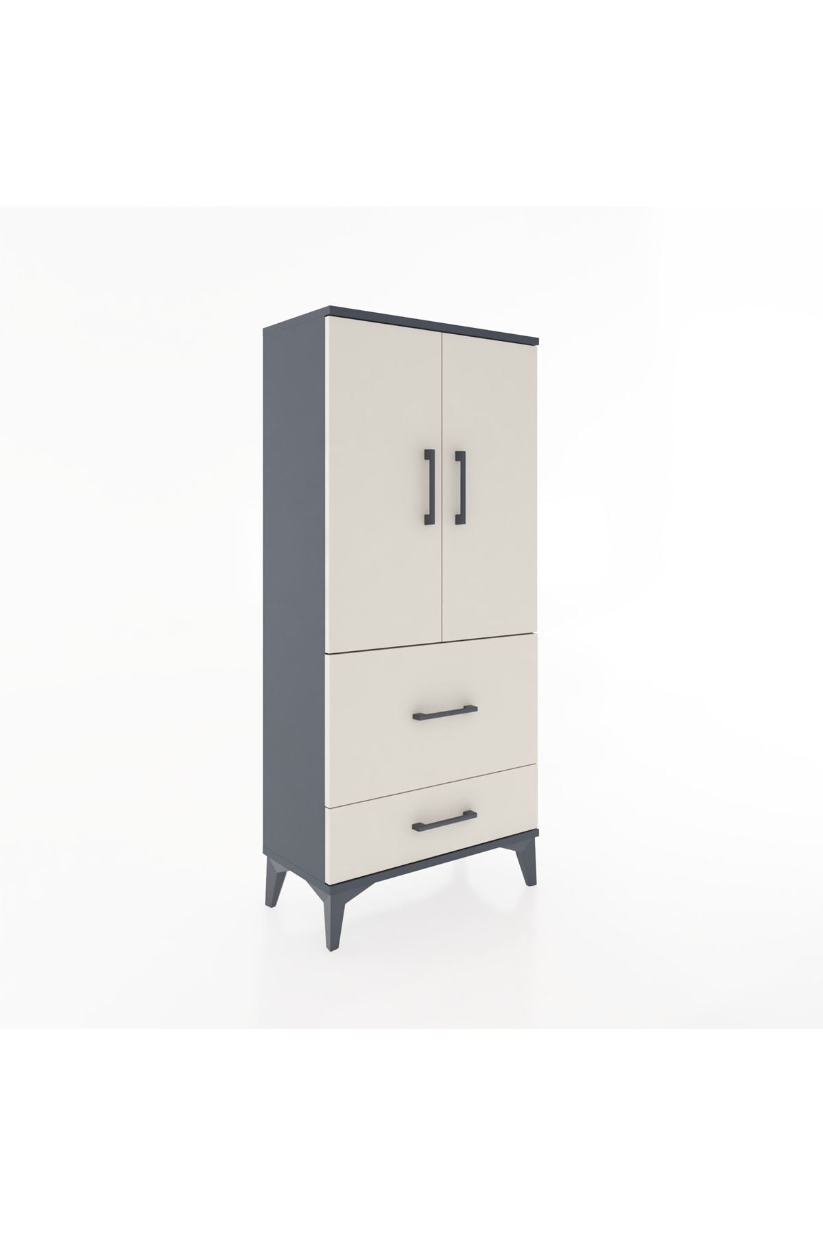 Hyperion Dolap Tek Raflı 2 Çekmeceli 2 Kapaklı 60x44x134 - S50M069V4B
