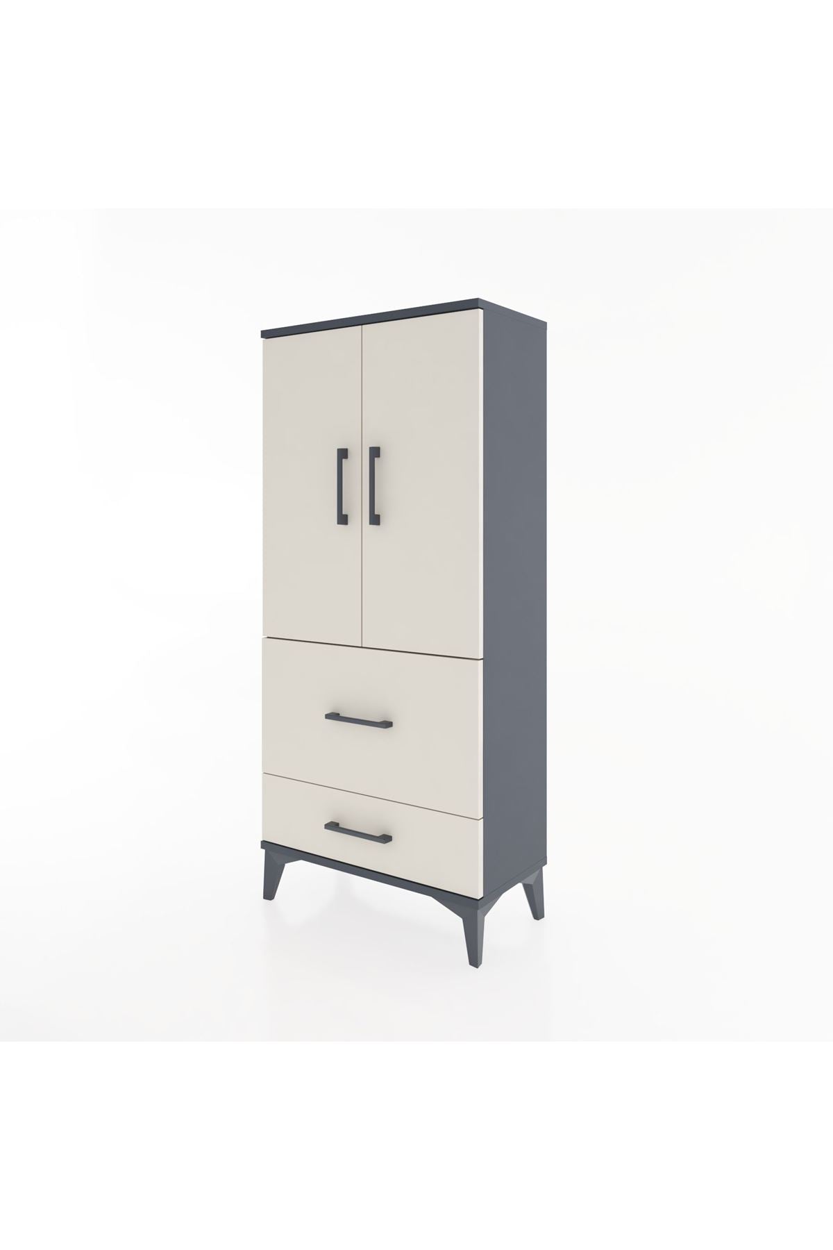 Hyperion Dolap Tek Raflı 2 Çekmeceli 2 Kapaklı 60x44x134 - S50M069V4B