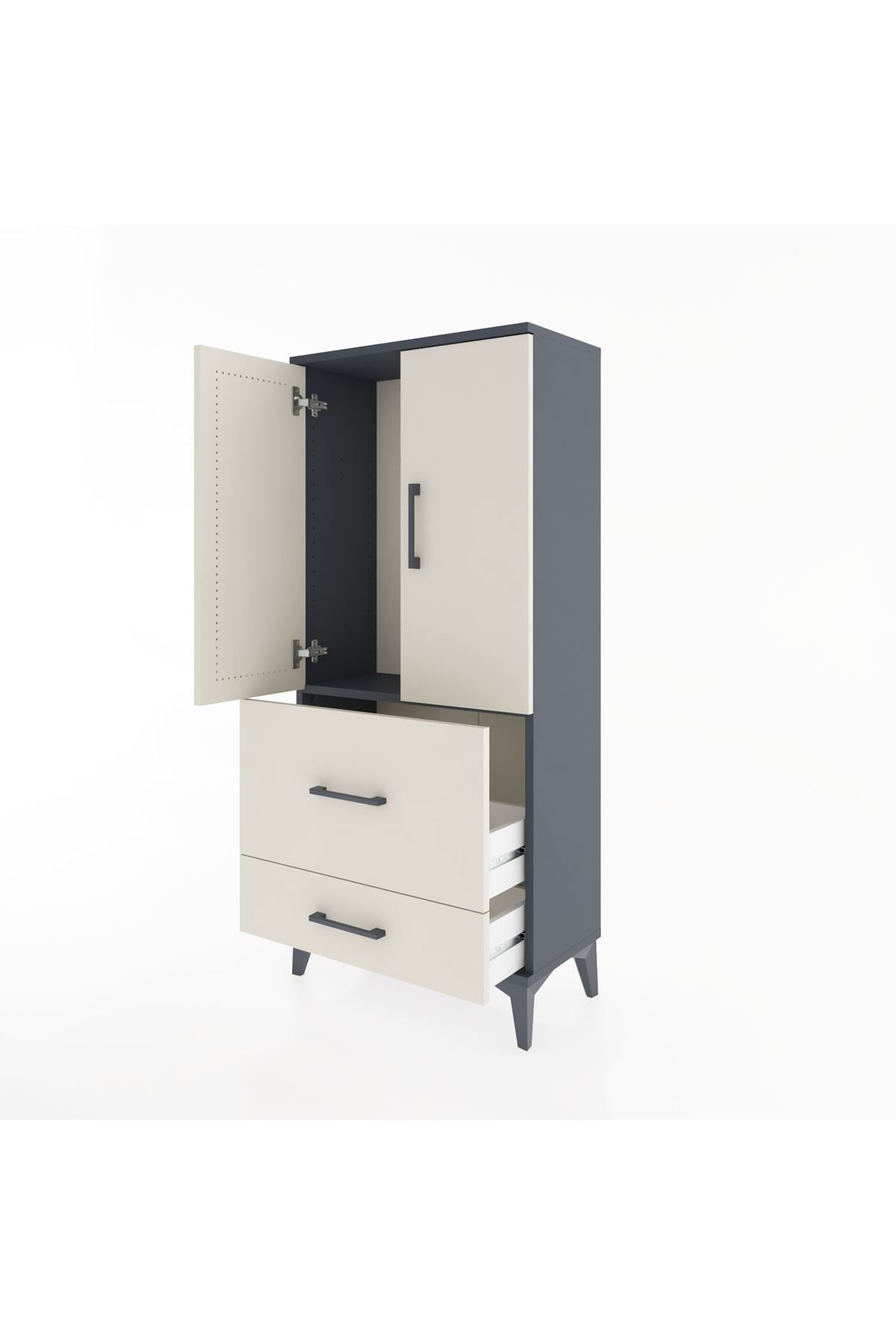Hyperion Dolap Tek Raflı 2 Çekmeceli 2 Kapaklı 60x44x134 - S50M069V4B