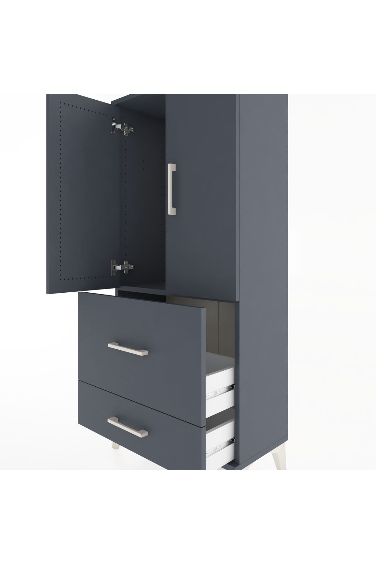 Hyperion Dolap Tek Raflı 2 Çekmeceli 2 Kapaklı 60x44x134 - S50M069V5B