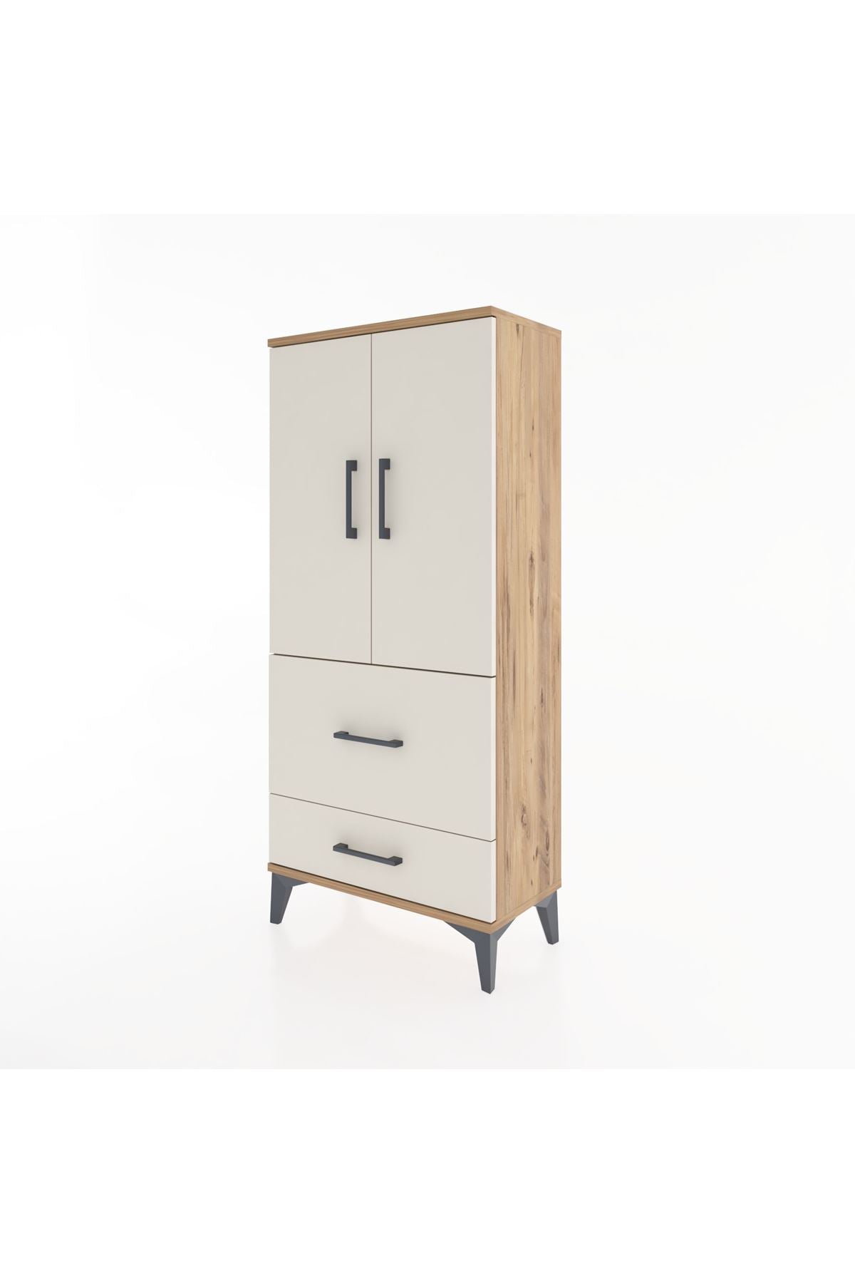 Hyperion Dolap Tek Raflı 2 Çekmeceli 2 Kapaklı 60x44x134 - S50M069V7B