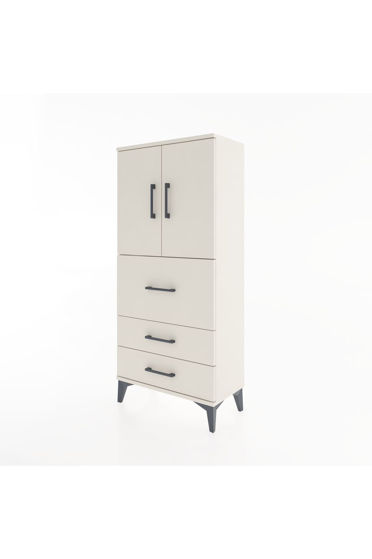 Hyperion Dolap Tek Raflı 3 Çekmeceli 2 Kapaklı 60x44x134 - S50M070V1B