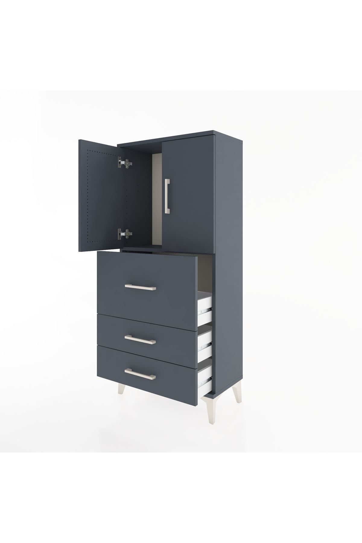 Hyperion Dolap Tek Raflı 3 Çekmeceli 2 Kapaklı 60x44x134 - S50M070V5B