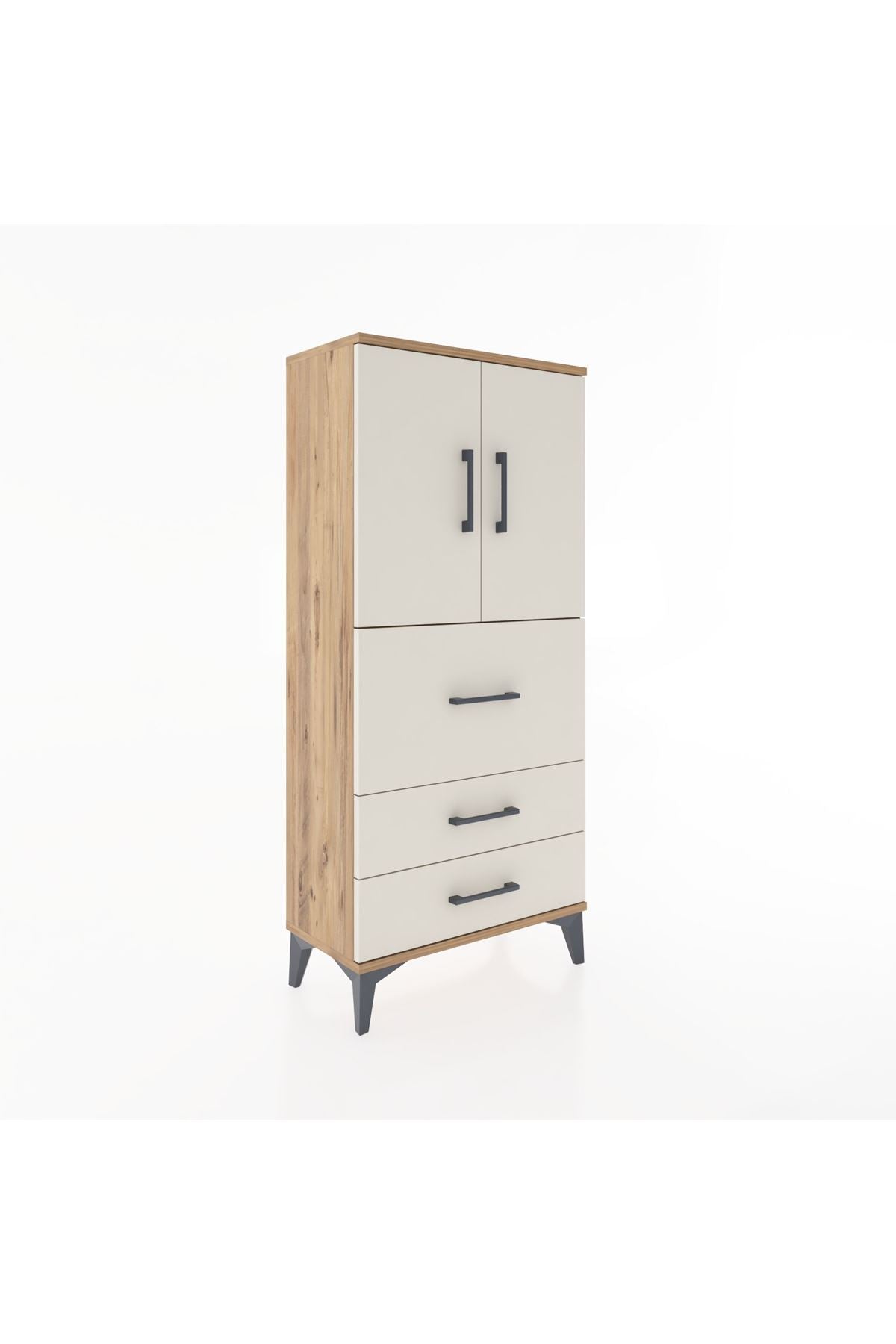 Hyperion Dolap Tek Raflı 3 Çekmeceli 2 Kapaklı 60x44x134 - S50M070V7B