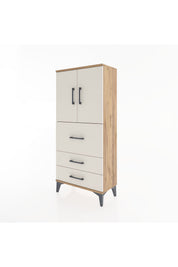 Hyperion Dolap Tek Raflı 3 Çekmeceli 2 Kapaklı 60x44x134 - S50M070V7B