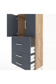 Hyperion Dolap Tek Raflı 3 Çekmeceli 2 Kapaklı 60x44x134 - S50M070V8B