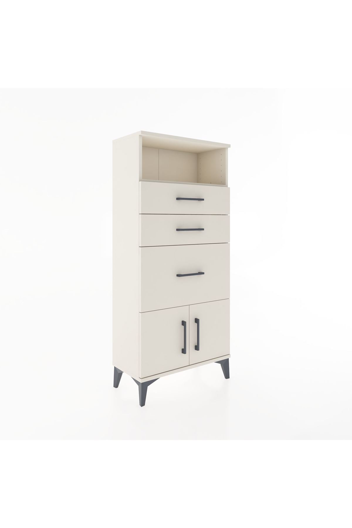 Hyperion Dolap Tek Raflı 3 Çekmeceli 2 Kapaklı 60x44x134 - S50M071V1B