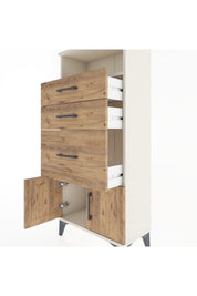 Hyperion Dolap Tek Raflı 3 Çekmeceli 2 Kapaklı 60x44x134 - S50M071V3B