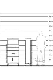 Hyperion Dolap Tek Raflı 3 Çekmeceli 2 Kapaklı 60x44x134 - S50M071V3B