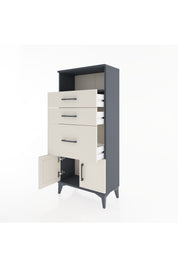 Hyperion Dolap Tek Raflı 3 Çekmeceli 2 Kapaklı 60x44x134 - S50M071V4B