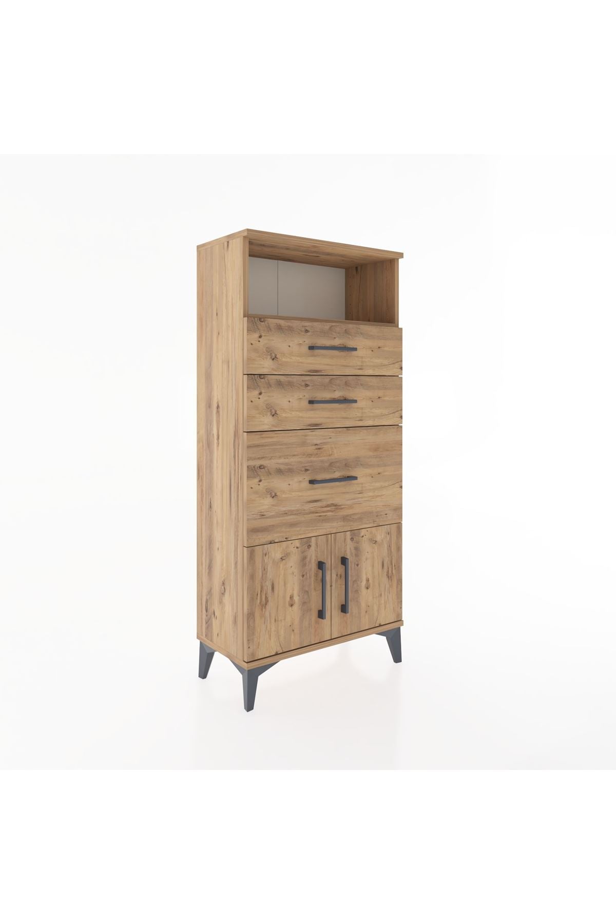 Hyperion Dolap Tek Raflı 3 Çekmeceli 2 Kapaklı 60x44x134 - S50M071V9B