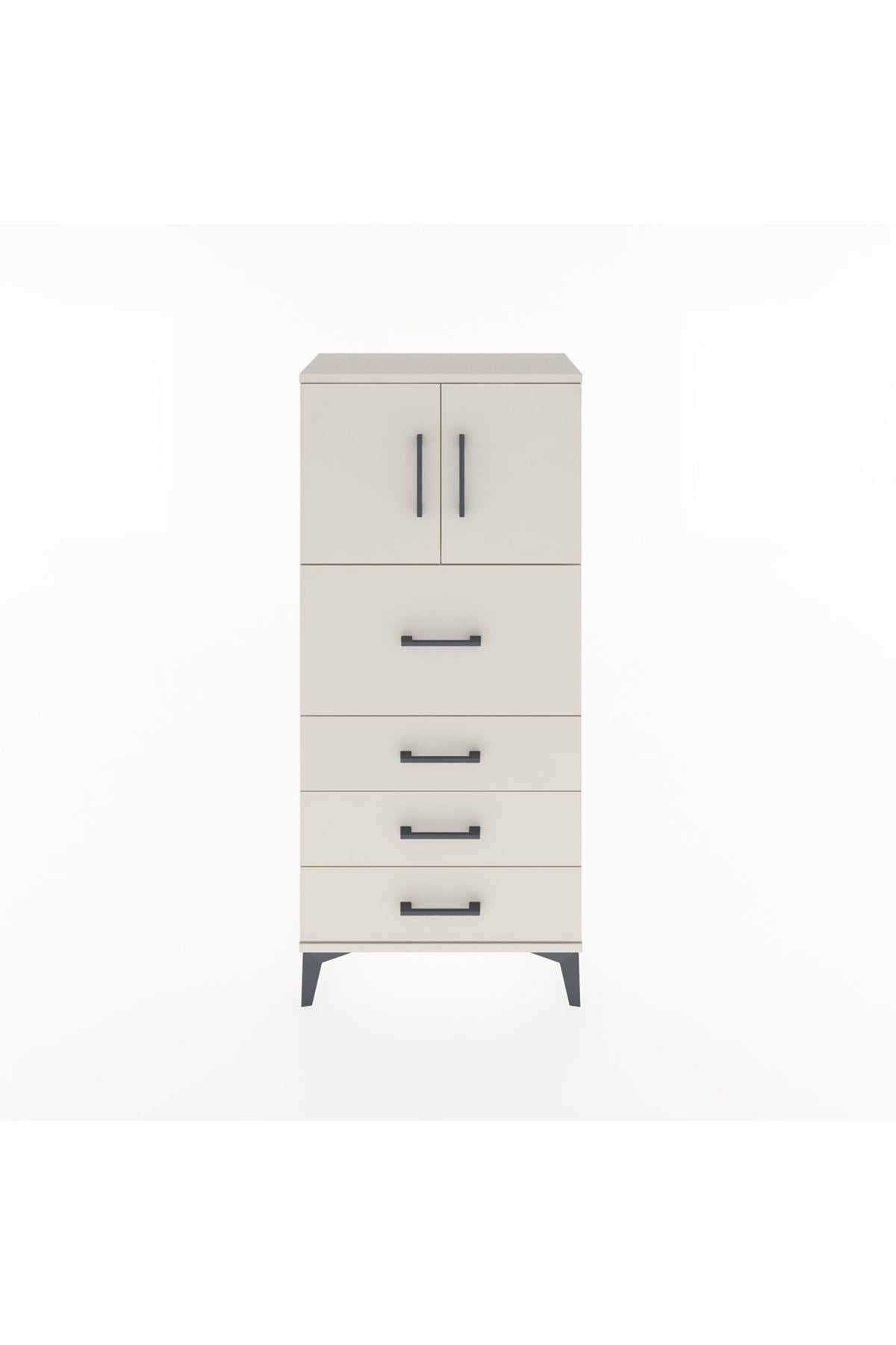 Hyperion Dolap Tek Raflı 4 Çekmeceli 2 Kapaklı 60x44x134 - S50M072V1B
