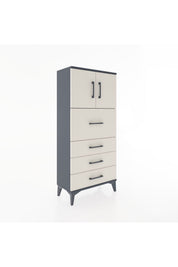 Hyperion Dolap Tek Raflı 4 Çekmeceli 2 Kapaklı 60x44x134 - S50M072V4B