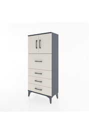 Hyperion Dolap Tek Raflı 4 Çekmeceli 2 Kapaklı 60x44x134 - S50M072V4B