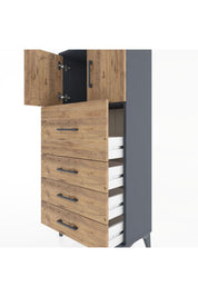 Hyperion Dolap Tek Raflı 4 Çekmeceli 2 Kapaklı 60x44x134 - S50M072V6B