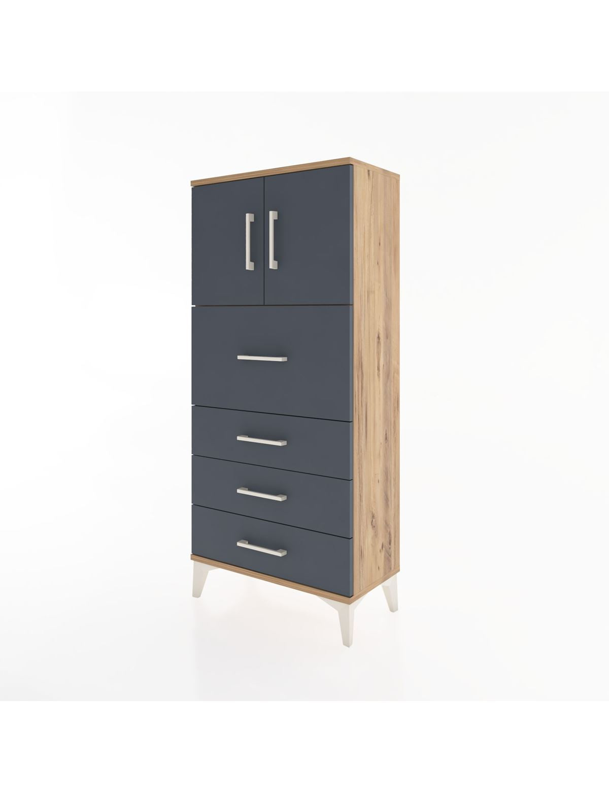 Hyperion Dolap Tek Raflı 4 Çekmeceli 2 Kapaklı 60x44x134 - S50M072V8B