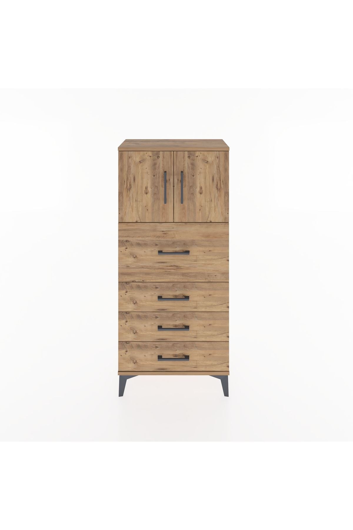 Hyperion Dolap Tek Raflı 4 Çekmeceli 2 Kapaklı 60x44x134 - S50M072V9B