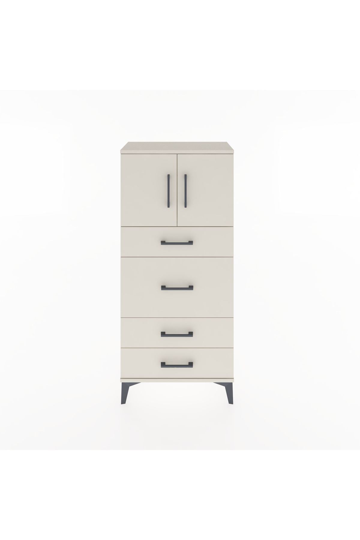 Hyperion Dolap Tek Raflı 4 Çekmeceli 2 Kapaklı 60x44x134 - S50M073V1B