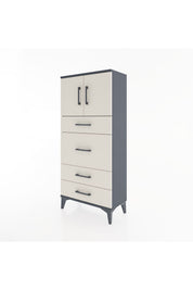 Hyperion Dolap Tek Raflı 4 Çekmeceli 2 Kapaklı 60x44x134 - S50M073V4B