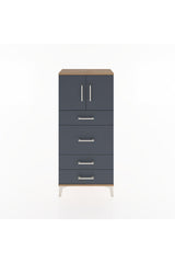 Hyperion Dolap Tek Raflı 4 Çekmeceli 2 Kapaklı 60x44x134