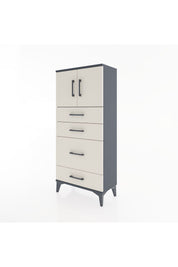 Hyperion Dolap Tek Raflı 4 Çekmeceli 2 Kapaklı 60x44x134 - S50M074V4B