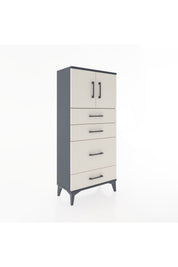 Hyperion Dolap Tek Raflı 4 Çekmeceli 2 Kapaklı 60x44x134 - S50M074V4B