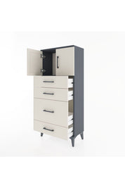 Hyperion Dolap Tek Raflı 4 Çekmeceli 2 Kapaklı 60x44x134 - S50M074V4B