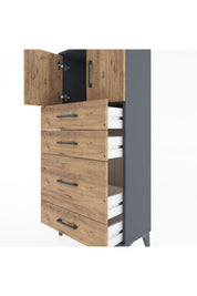 Hyperion Dolap Tek Raflı 4 Çekmeceli 2 Kapaklı 60x44x134 - S50M074V6B