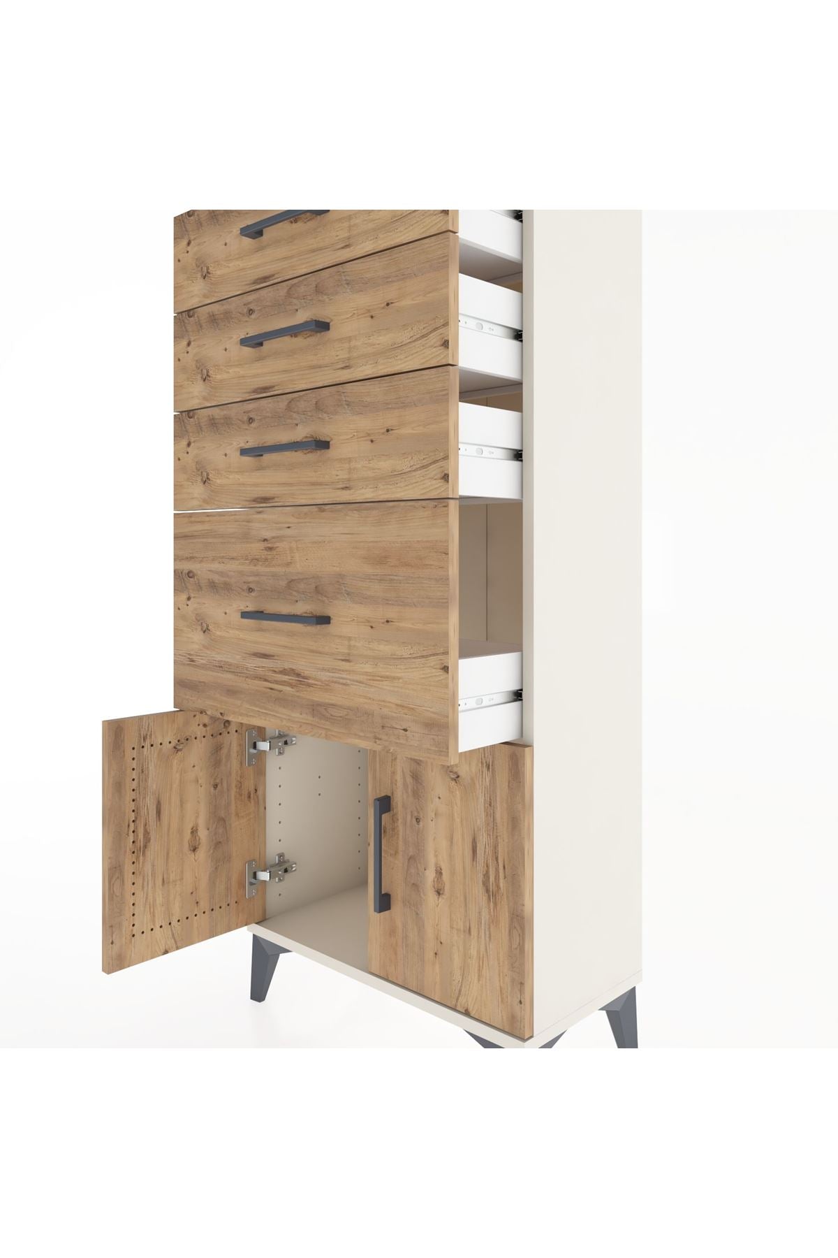 Hyperion Dolap 4 Çekmeceli 2 Kapaklı 60x44x134 Aytaşı-Çam