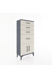 Hyperion Dolap 4 Çekmeceli 2 Kapaklı 60x44x134 Antrasit-Aytaşı