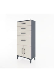 Hyperion Dolap 4 Çekmeceli 2 Kapaklı 60x44x134 Antrasit-Aytaşı