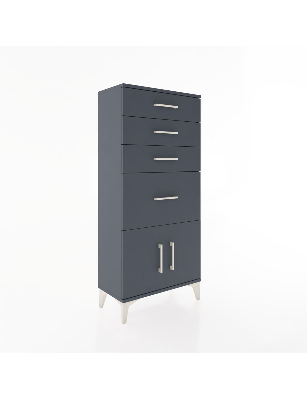Hyperion Dolap 4 Çekmeceli 2 Kapaklı 60x44x134 Antrasit-Antrasit