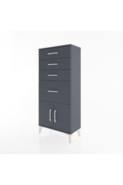 Hyperion Dolap 4 Çekmeceli 2 Kapaklı 60x44x134 Antrasit-Antrasit