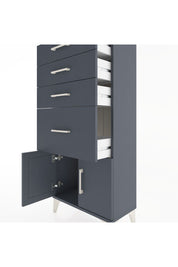 Hyperion Dolap 4 Çekmeceli 2 Kapaklı 60x44x134 Antrasit-Antrasit