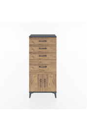 Hyperion Dolap 4 Çekmeceli 2 Kapaklı 60x44x134 Antrasit-Çam