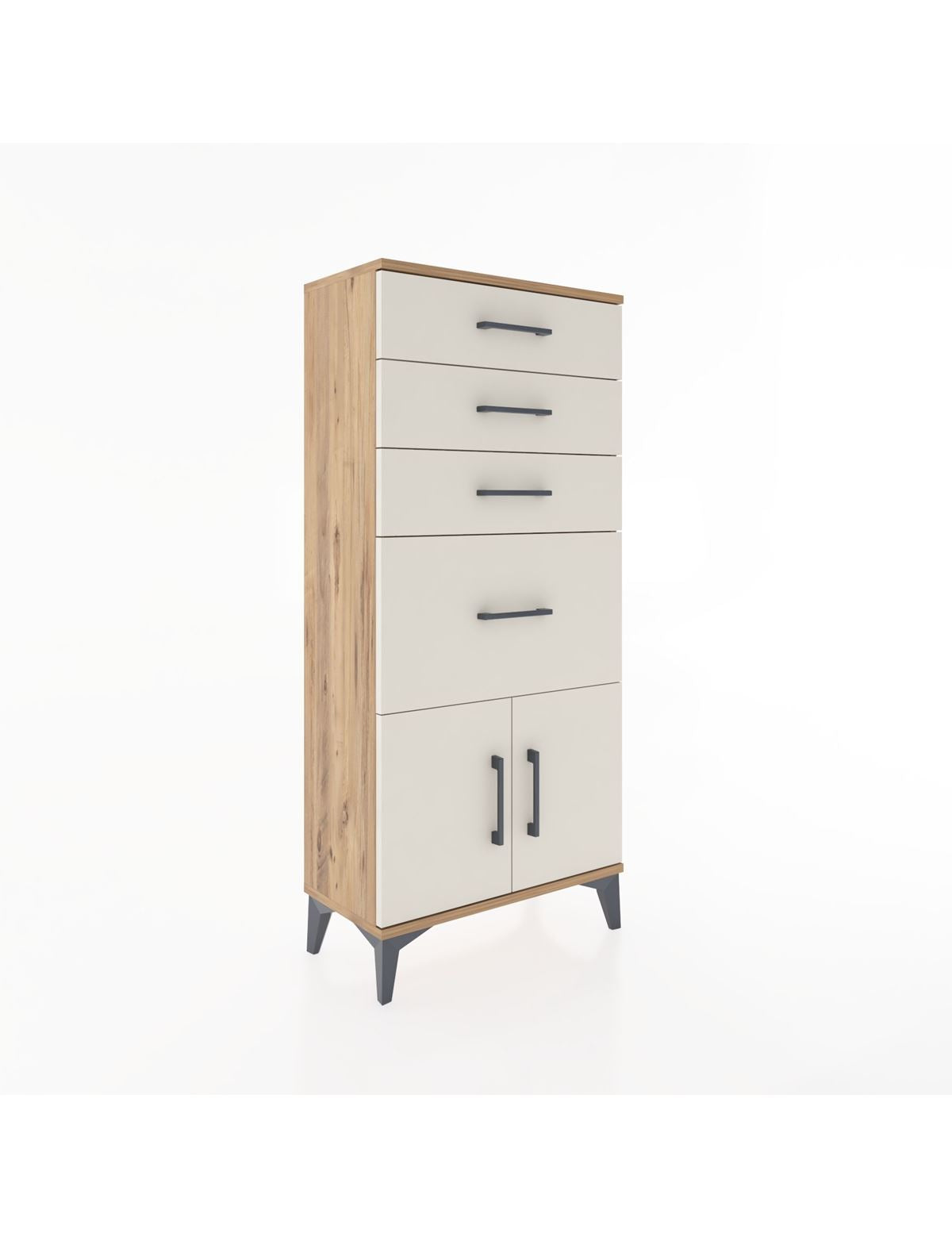 Hyperion Dolap 4 Çekmeceli 2 Kapaklı 60x44x134 Çam-Aytaşı